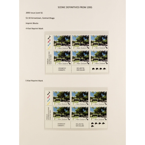 1039 - NEW ZEALAND 2003 - 2019 NEVER HINGED MINT DEFINITIVES COLLECTION of the Scenic definitives as plate ... 