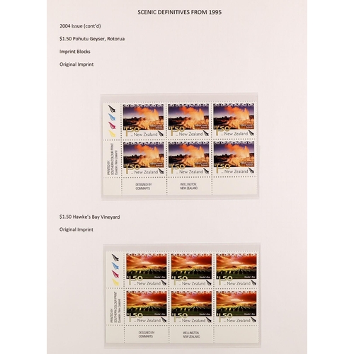 1039 - NEW ZEALAND 2003 - 2019 NEVER HINGED MINT DEFINITIVES COLLECTION of the Scenic definitives as plate ... 