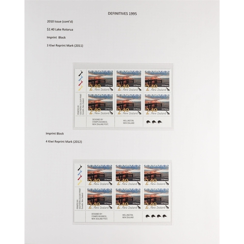 1039 - NEW ZEALAND 2003 - 2019 NEVER HINGED MINT DEFINITIVES COLLECTION of the Scenic definitives as plate ... 