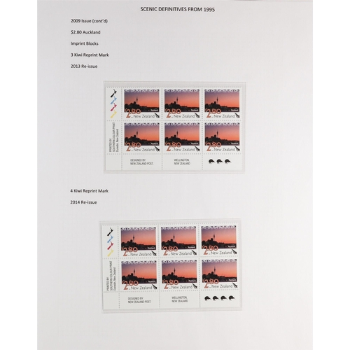 1039 - NEW ZEALAND 2003 - 2019 NEVER HINGED MINT DEFINITIVES COLLECTION of the Scenic definitives as plate ... 