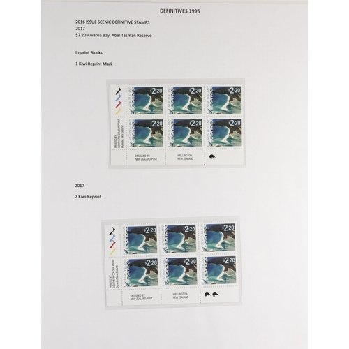 1039 - NEW ZEALAND 2003 - 2019 NEVER HINGED MINT DEFINITIVES COLLECTION of the Scenic definitives as plate ... 