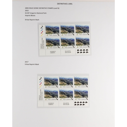 1039 - NEW ZEALAND 2003 - 2019 NEVER HINGED MINT DEFINITIVES COLLECTION of the Scenic definitives as plate ... 