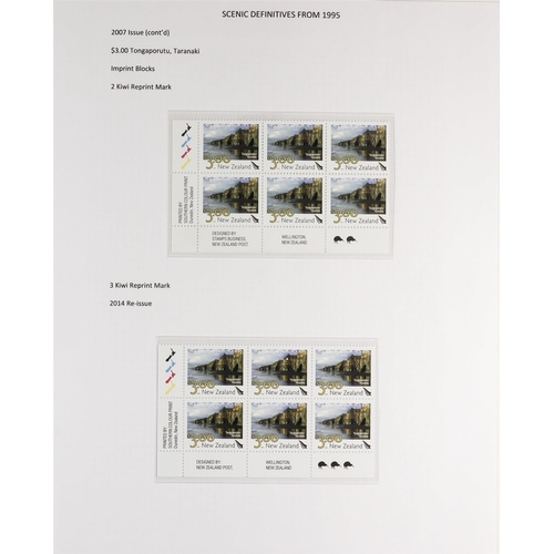 1039 - NEW ZEALAND 2003 - 2019 NEVER HINGED MINT DEFINITIVES COLLECTION of the Scenic definitives as plate ... 