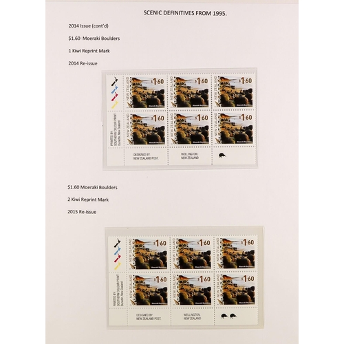 1039 - NEW ZEALAND 2003 - 2019 NEVER HINGED MINT DEFINITIVES COLLECTION of the Scenic definitives as plate ... 