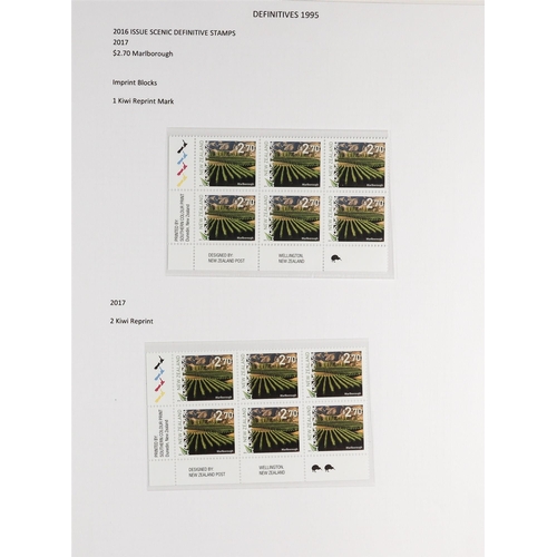 1039 - NEW ZEALAND 2003 - 2019 NEVER HINGED MINT DEFINITIVES COLLECTION of the Scenic definitives as plate ... 