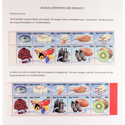 1041 - NEW ZEALAND BOOKLETS SPECIALIZED COLLECTION 1967 - 1999 annotated in 2 albums, shows the various typ... 