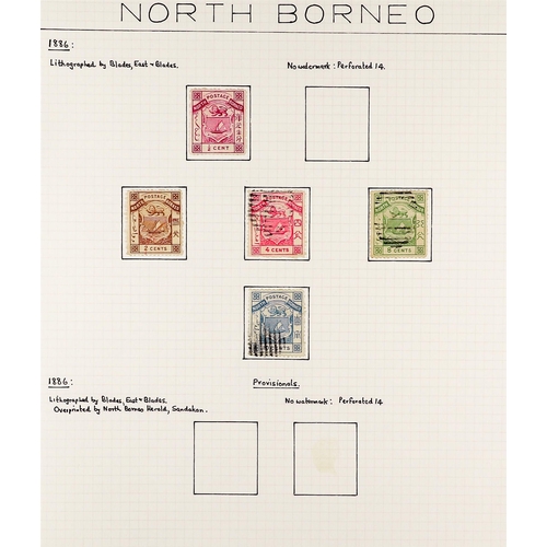 1055 - NORTH BORNEO 1883 - 1931 FINE USED COLLECTION of over 200 chiefly postally used stamps annotated on ... 