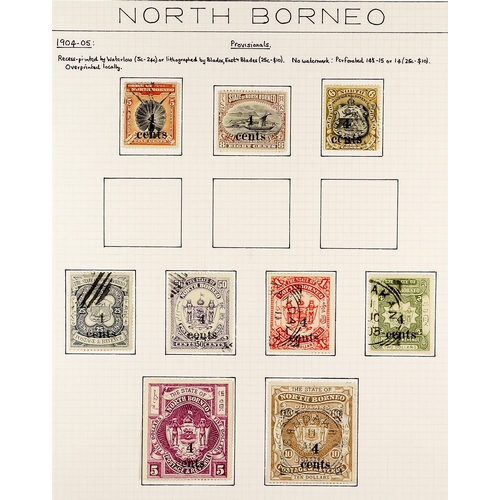 1055 - NORTH BORNEO 1883 - 1931 FINE USED COLLECTION of over 200 chiefly postally used stamps annotated on ... 