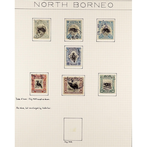 1055 - NORTH BORNEO 1883 - 1931 FINE USED COLLECTION of over 200 chiefly postally used stamps annotated on ... 