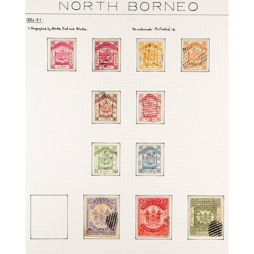 1055 - NORTH BORNEO 1883 - 1931 FINE USED COLLECTION of over 200 chiefly postally used stamps annotated on ... 