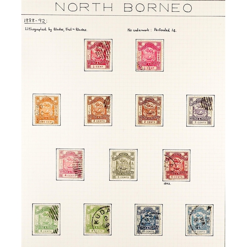 1055 - NORTH BORNEO 1883 - 1931 FINE USED COLLECTION of over 200 chiefly postally used stamps annotated on ... 