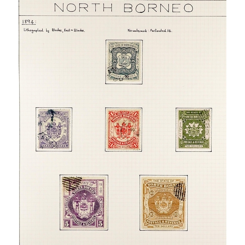 1055 - NORTH BORNEO 1883 - 1931 FINE USED COLLECTION of over 200 chiefly postally used stamps annotated on ... 