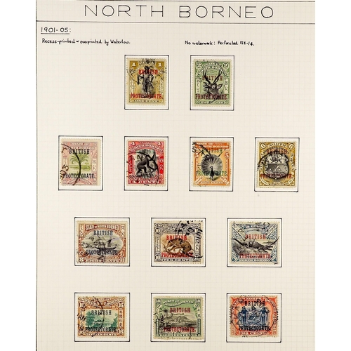 1055 - NORTH BORNEO 1883 - 1931 FINE USED COLLECTION of over 200 chiefly postally used stamps annotated on ... 