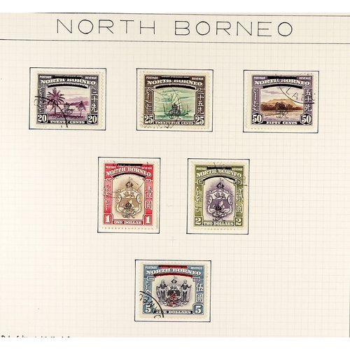 1063 - NORTH BORNEO 1941 - 1979 FINE USED COLLECTION of around 150 stamps annotated on album pages, many co... 