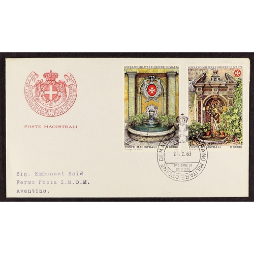 107 - SOVEREIGN MILITARY ORDER OF MALTA. 1966 - 1990 COLLECTION in 3 albums of never hinged mint stamps, m... 