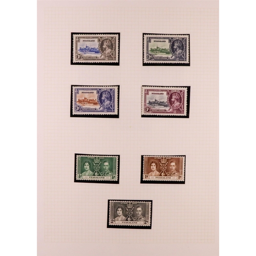 1072 - NYASALAND 1891 – 1944 MINT COLLECTION. A fresh and attractive collection on pages, begins 1891 to 5s... 