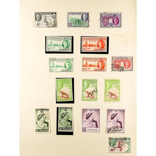 1073 - NYASALAND 1908 - 1964 SPECIALIZED COLLECTION BALANCE of mint & used stamps on album pages, note 1913... 