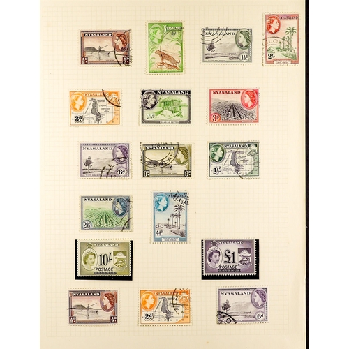 1073 - NYASALAND 1908 - 1964 SPECIALIZED COLLECTION BALANCE of mint & used stamps on album pages, note 1913... 