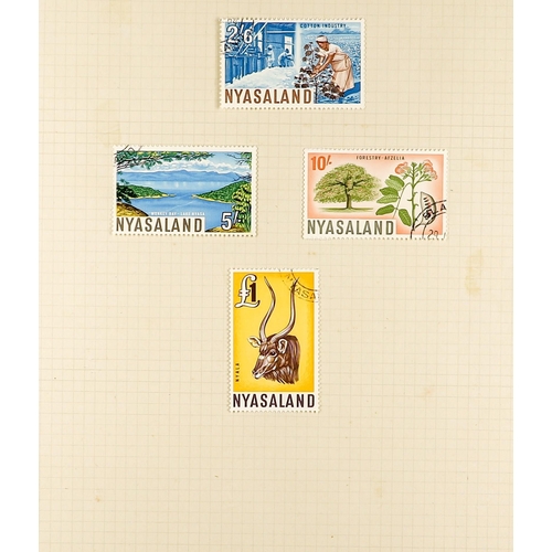 1073 - NYASALAND 1908 - 1964 SPECIALIZED COLLECTION BALANCE of mint & used stamps on album pages, note 1913... 