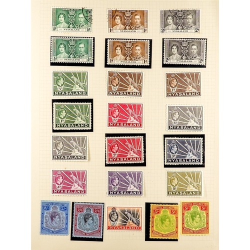 1073 - NYASALAND 1908 - 1964 SPECIALIZED COLLECTION BALANCE of mint & used stamps on album pages, note 1913... 