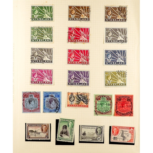 1073 - NYASALAND 1908 - 1964 SPECIALIZED COLLECTION BALANCE of mint & used stamps on album pages, note 1913... 