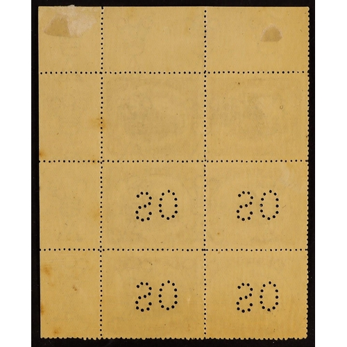 1091 - PAPUA OFFICIAL 1910-11 4d black and sepia large 'Papua' (SG O33) block of six from the upper-right s... 