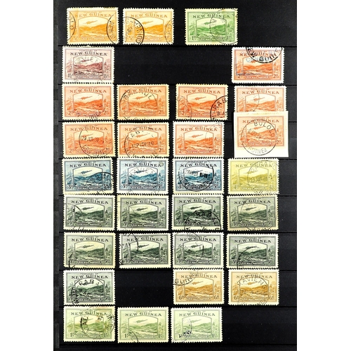 1094 - NEW GUINEA 1925 - 1939 USED stock on protective pages includes many sets, higher values (aprx 250 st... 