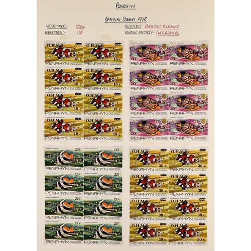 1100 - PENRHYN 1982 - 1996 MINT / NEVER HINGED MINT COLLECTION in album, the stamps mint, the miniature she... 