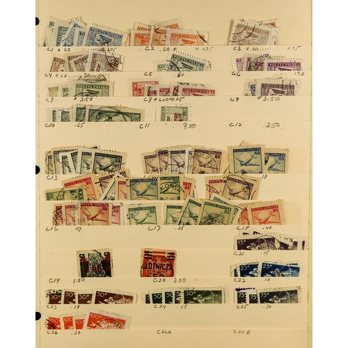 1104 - POLAND 1918 - 2000's USED / STOCK ACCUMULATION IN BOX on manilla stock pages, note extensive postage... 