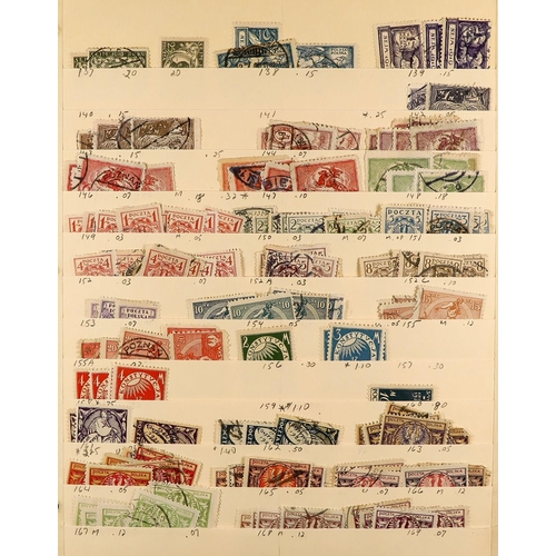 1104 - POLAND 1918 - 2000's USED / STOCK ACCUMULATION IN BOX on manilla stock pages, note extensive postage... 