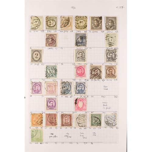 1108 - PORTUGAL 1853 - 1934 USED COLLECTION of around 150 stamps on pages, note 1862 & 1866 selections with... 