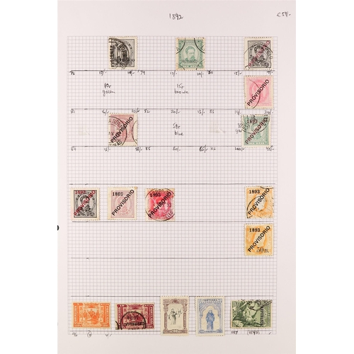 1108 - PORTUGAL 1853 - 1934 USED COLLECTION of around 150 stamps on pages, note 1862 & 1866 selections with... 