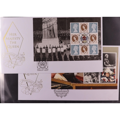 111 - 2012 DIAMOND JUBILEE OF QUEEN ELIZABETH II WORLD COLLECTION in six volumes, includes never hinged mi... 