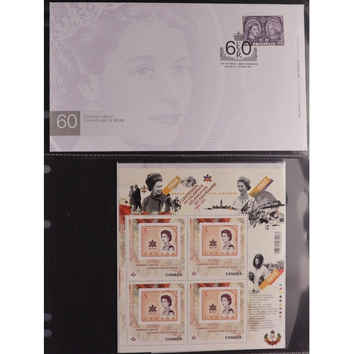 111 - 2012 DIAMOND JUBILEE OF QUEEN ELIZABETH II WORLD COLLECTION in six volumes, includes never hinged mi... 