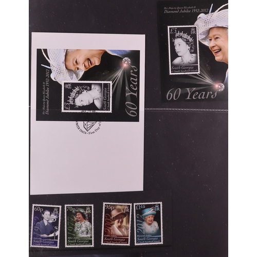 111 - 2012 DIAMOND JUBILEE OF QUEEN ELIZABETH II WORLD COLLECTION in six volumes, includes never hinged mi... 