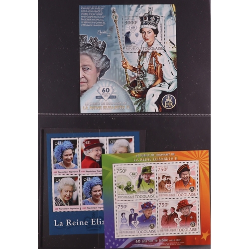 111 - 2012 DIAMOND JUBILEE OF QUEEN ELIZABETH II WORLD COLLECTION in six volumes, includes never hinged mi... 