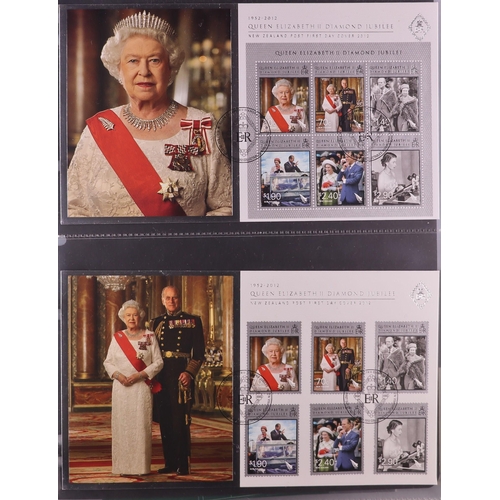 111 - 2012 DIAMOND JUBILEE OF QUEEN ELIZABETH II WORLD COLLECTION in six volumes, includes never hinged mi... 