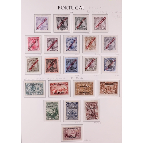 1113 - PORTUGAL 1910-1924 MINT COLLECTION on hingeless pages, some are never hinged. Includes 1910 King set... 