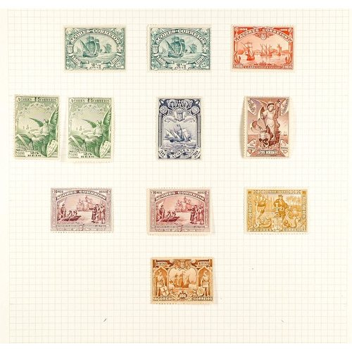 1120 - PORTUGUESE COLONIES AZORES 1868 - 1930 MINT COLLECTION on pages, note 1868 20r (4 margins, certifica... 