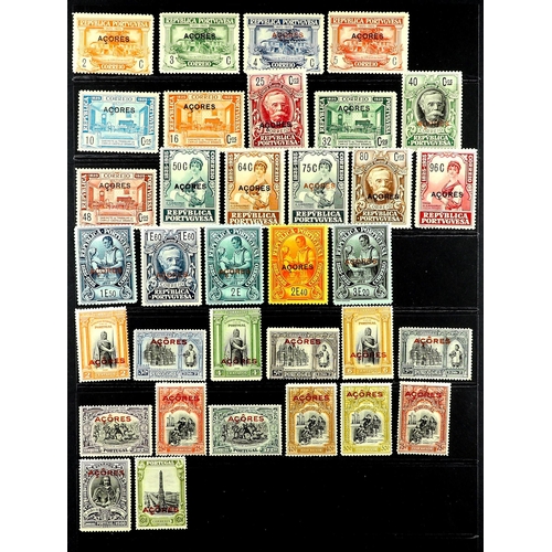 1120 - PORTUGUESE COLONIES AZORES 1868 - 1930 MINT COLLECTION on pages, note 1868 20r (4 margins, certifica... 