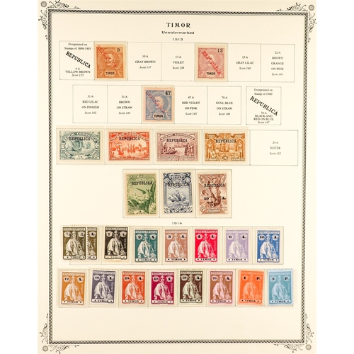 1122 - PORTUGUESE COLONIES TIMOR 1885 - 1972 COLLECTION of mint stamps, note 1885 all vals to 300r (5r with... 