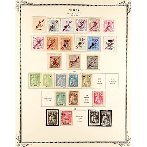 1122 - PORTUGUESE COLONIES TIMOR 1885 - 1972 COLLECTION of mint stamps, note 1885 all vals to 300r (5r with... 