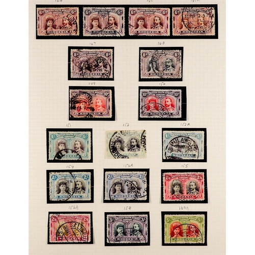 1124 - RHODESIA 1892 - 1922 COLLECTION of over 300 stamps on 12 album pages, note 1892 set to £5 (£1 with f... 