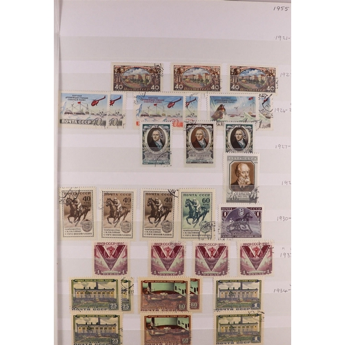 1138 - RUSSIA 1948-1990 MOSTLY USED COLLECTION with light duplication sorted by cat numbers in six stockboo... 