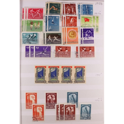 1138 - RUSSIA 1948-1990 MOSTLY USED COLLECTION with light duplication sorted by cat numbers in six stockboo... 