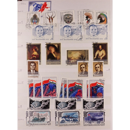 1138 - RUSSIA 1948-1990 MOSTLY USED COLLECTION with light duplication sorted by cat numbers in six stockboo... 