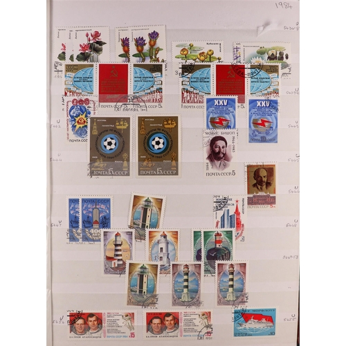 1138 - RUSSIA 1948-1990 MOSTLY USED COLLECTION with light duplication sorted by cat numbers in six stockboo... 