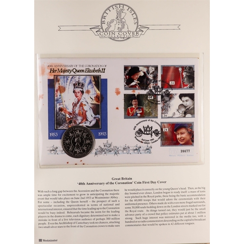 114 - COIN COVERS 1990's collection in five albums, includes QEII Birthday, RAF, Golden Wedding, Coronatio... 