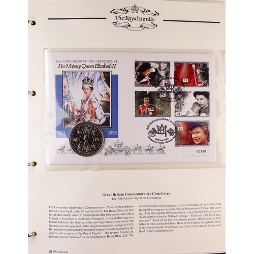 114 - COIN COVERS 1990's collection in five albums, includes QEII Birthday, RAF, Golden Wedding, Coronatio... 