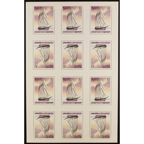 1152 - NEVIS 1980 - 1990 EXTENSIVE COLLECTION of 1300+ mint & never hinged mint stamps, and 40+ miniature s... 